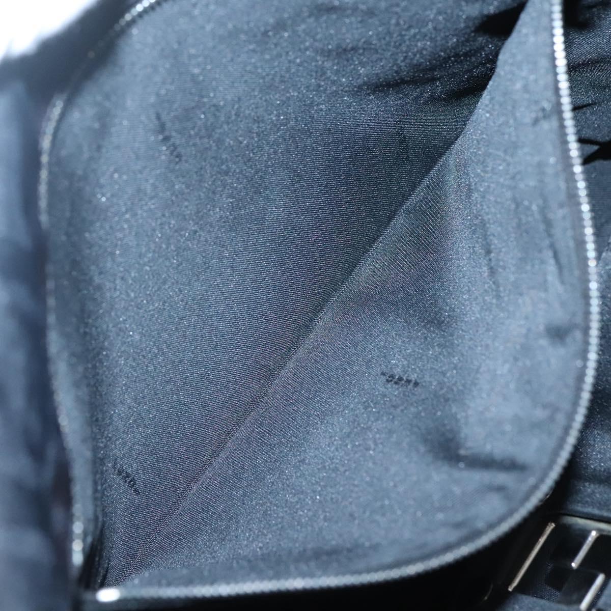 FENDI Zucca Canvas Tote Bag Nylon Black Silver Auth 122900