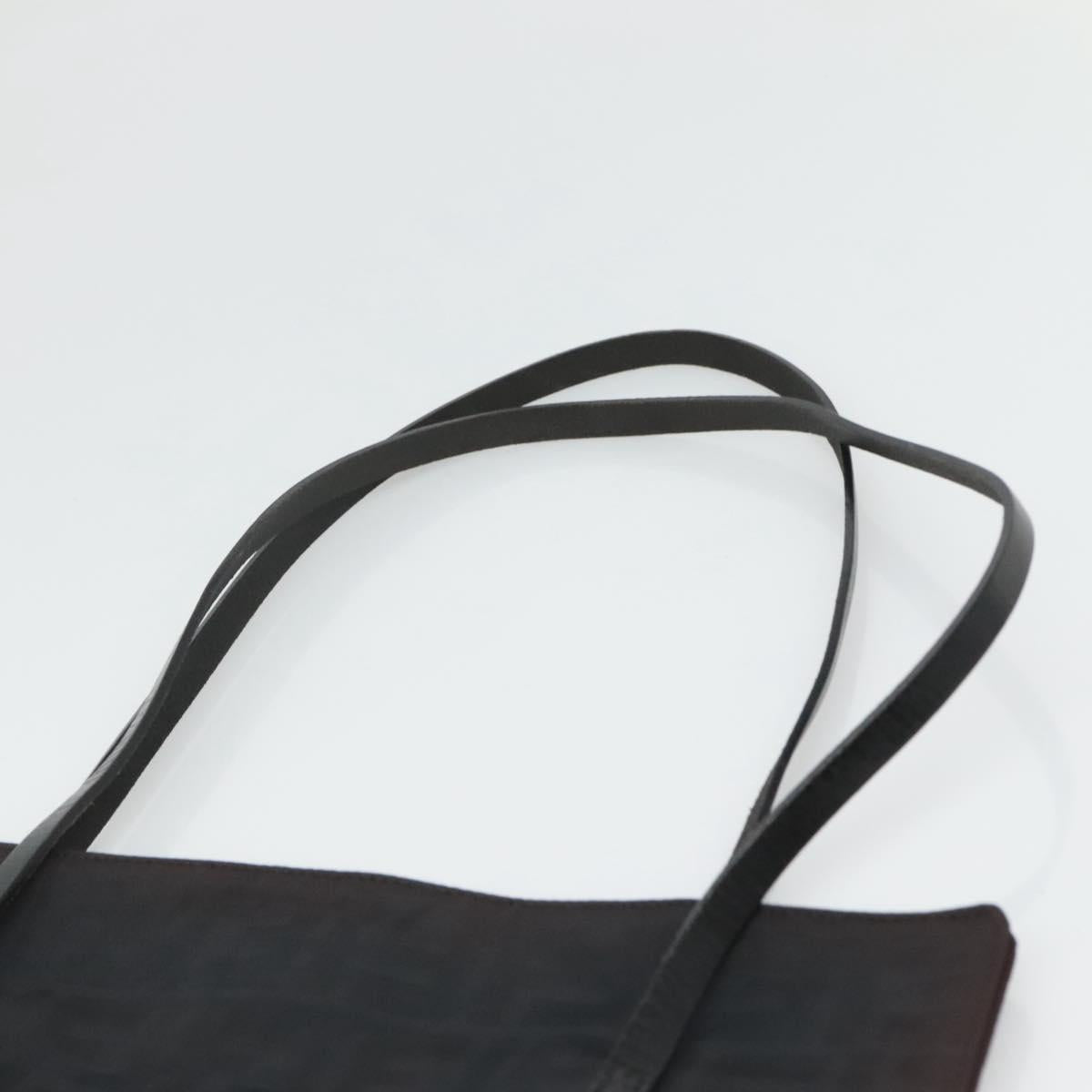 FENDI Zucca Canvas Tote Bag Nylon Black Silver Auth 122900