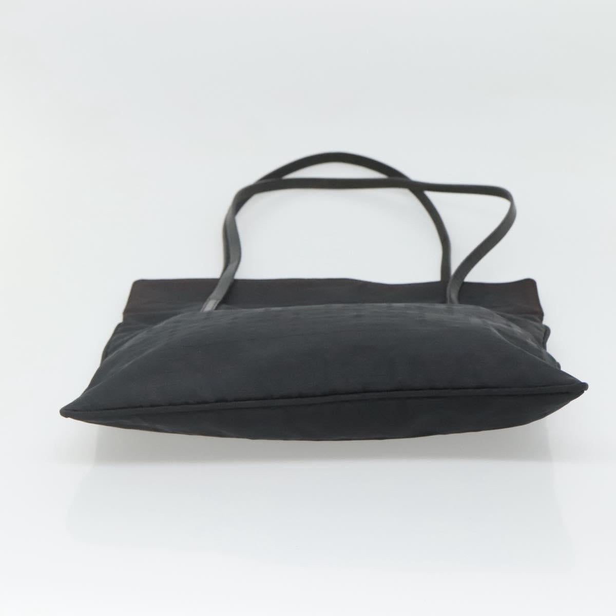 FENDI Zucca Canvas Tote Bag Nylon Black Silver Auth 122900