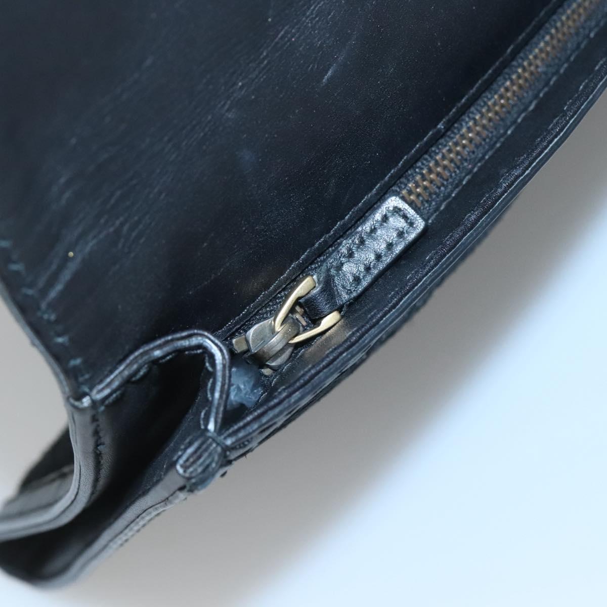 GUCCI Clutch Bag Suede Black Gold 304719 Auth 122916