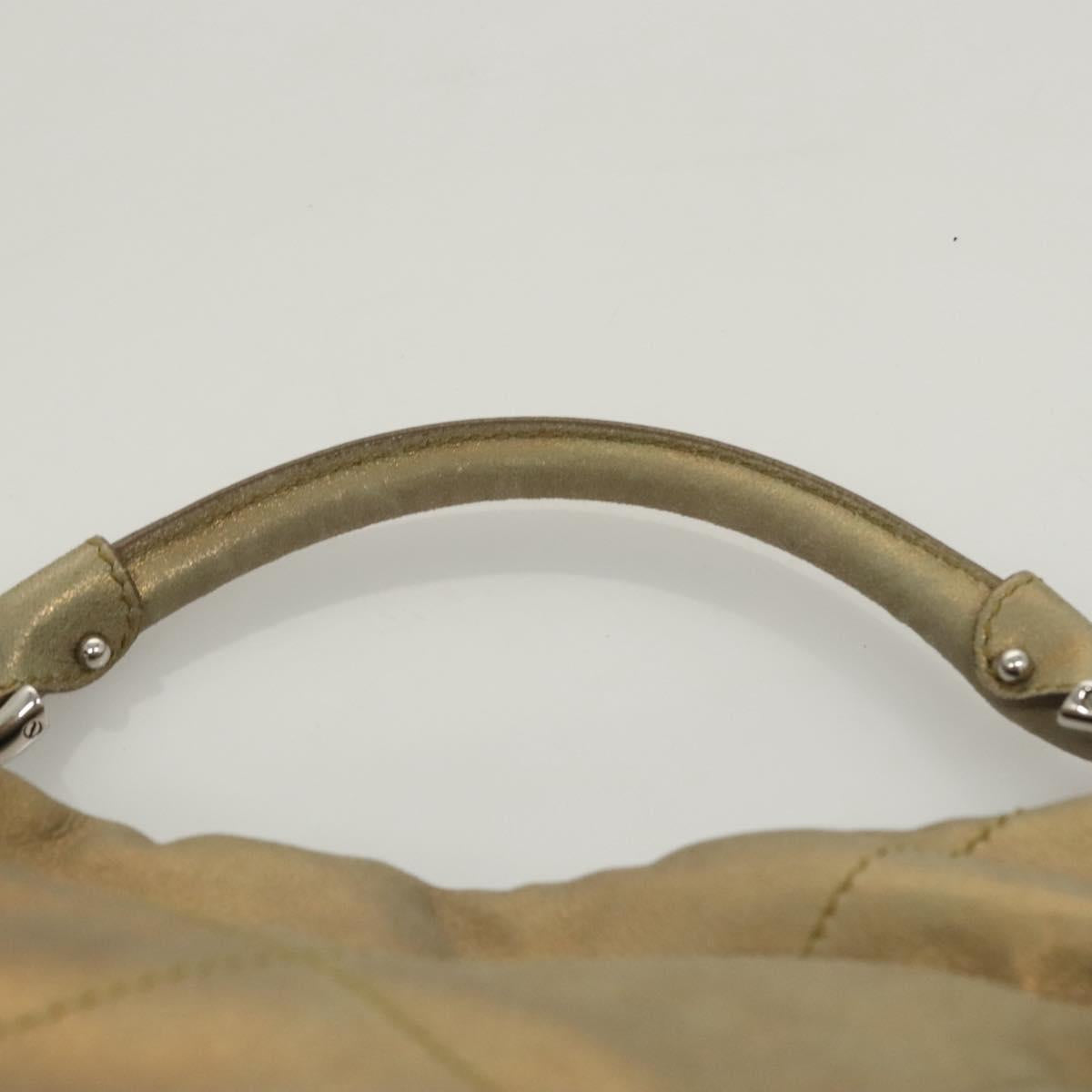 Salvatore Ferragamo Hand Bag Suede Gold Silver Auth 122919