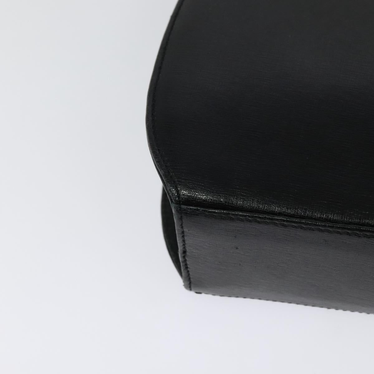 Salvatore Ferragamo Chain Shoulder Bag Leather Black Gold Auth 122921