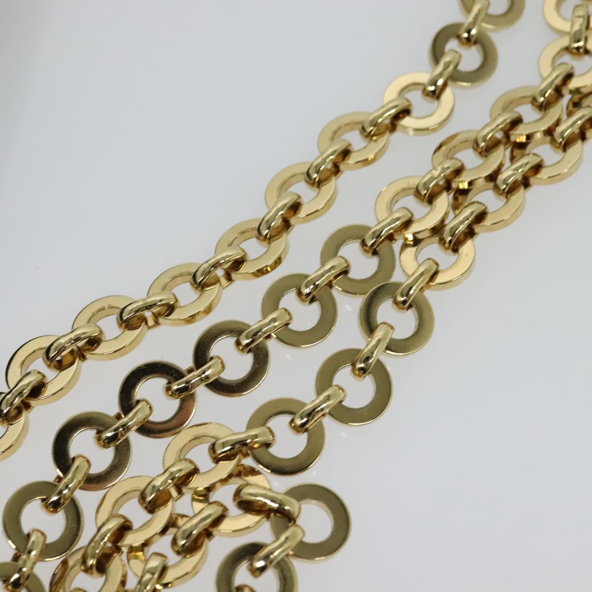 Salvatore Ferragamo Chain Shoulder Bag Leather Black Gold Auth 122921