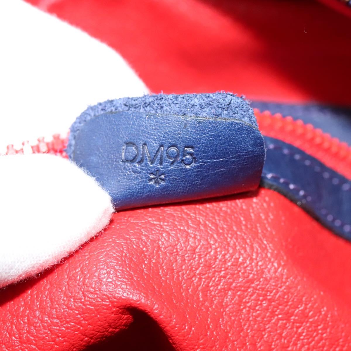 CELINE Hand Bag Leather 2way Blue Gold Auth 122924