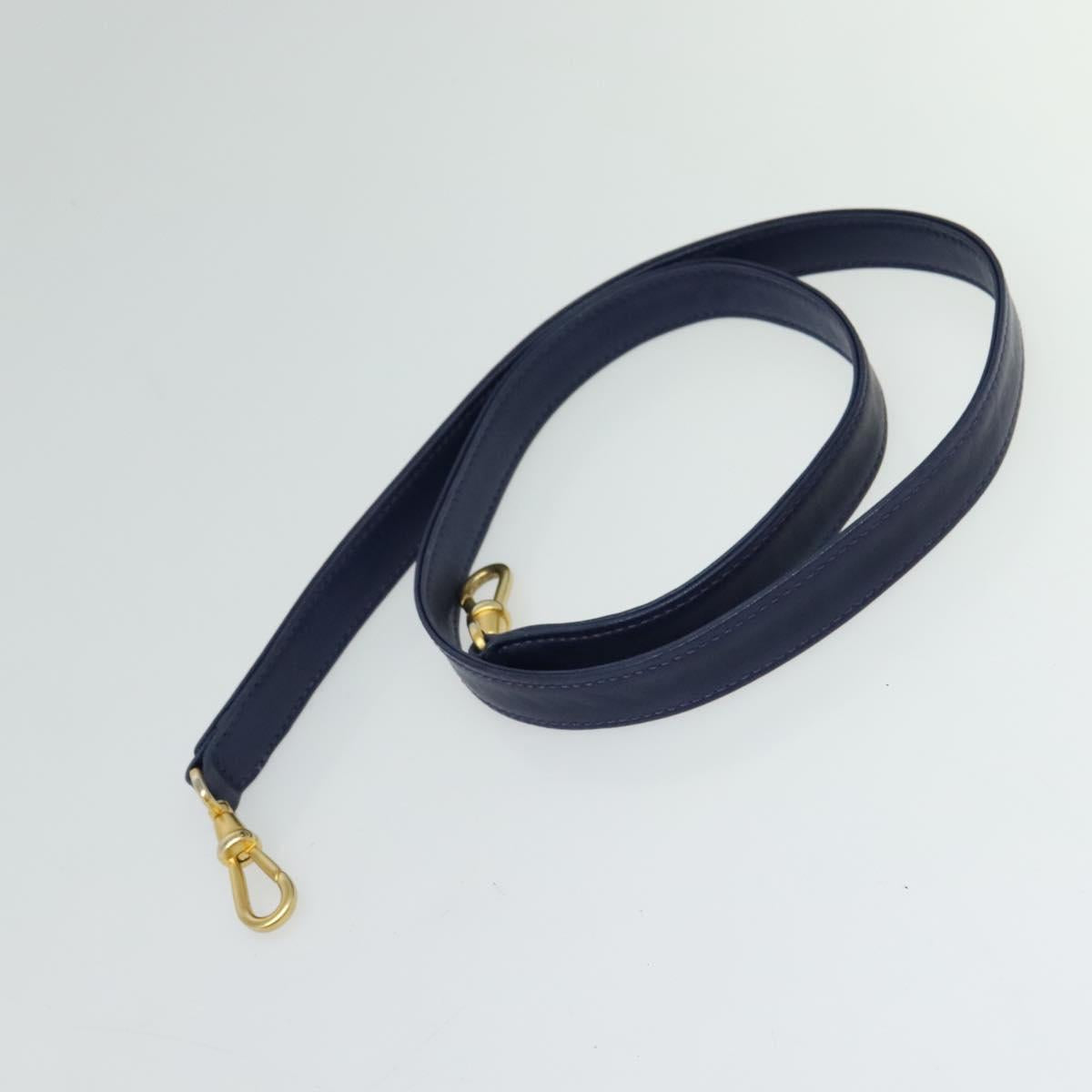 CELINE Hand Bag Leather 2way Blue Gold Auth 122924