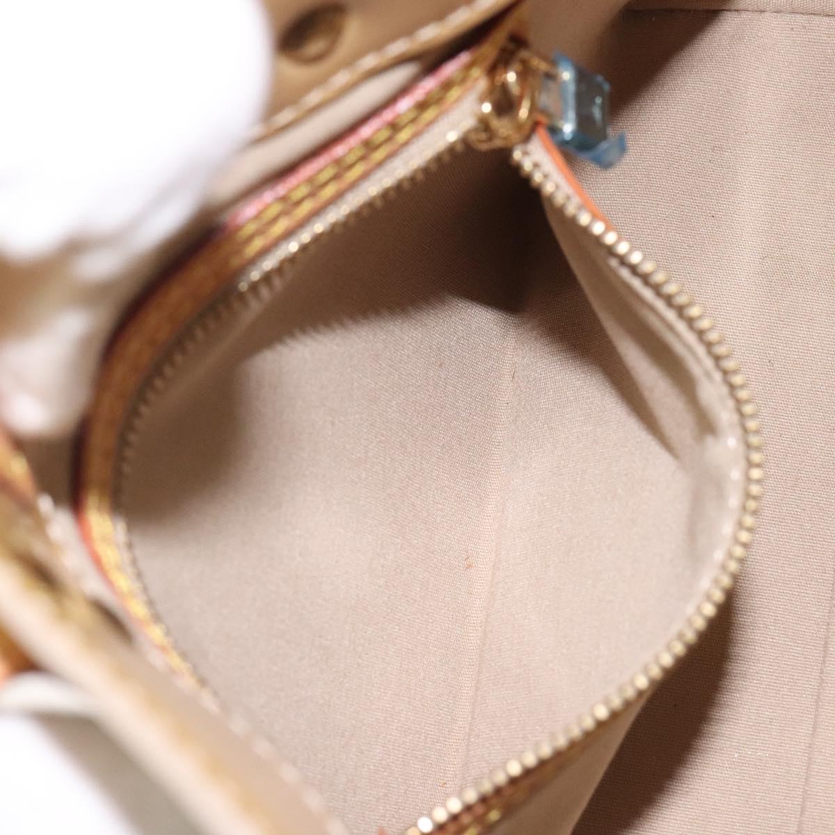 LOUIS VUITTON Monogram Vernis Reade PM Hand Bag Beige M91334 LV Auth 122936