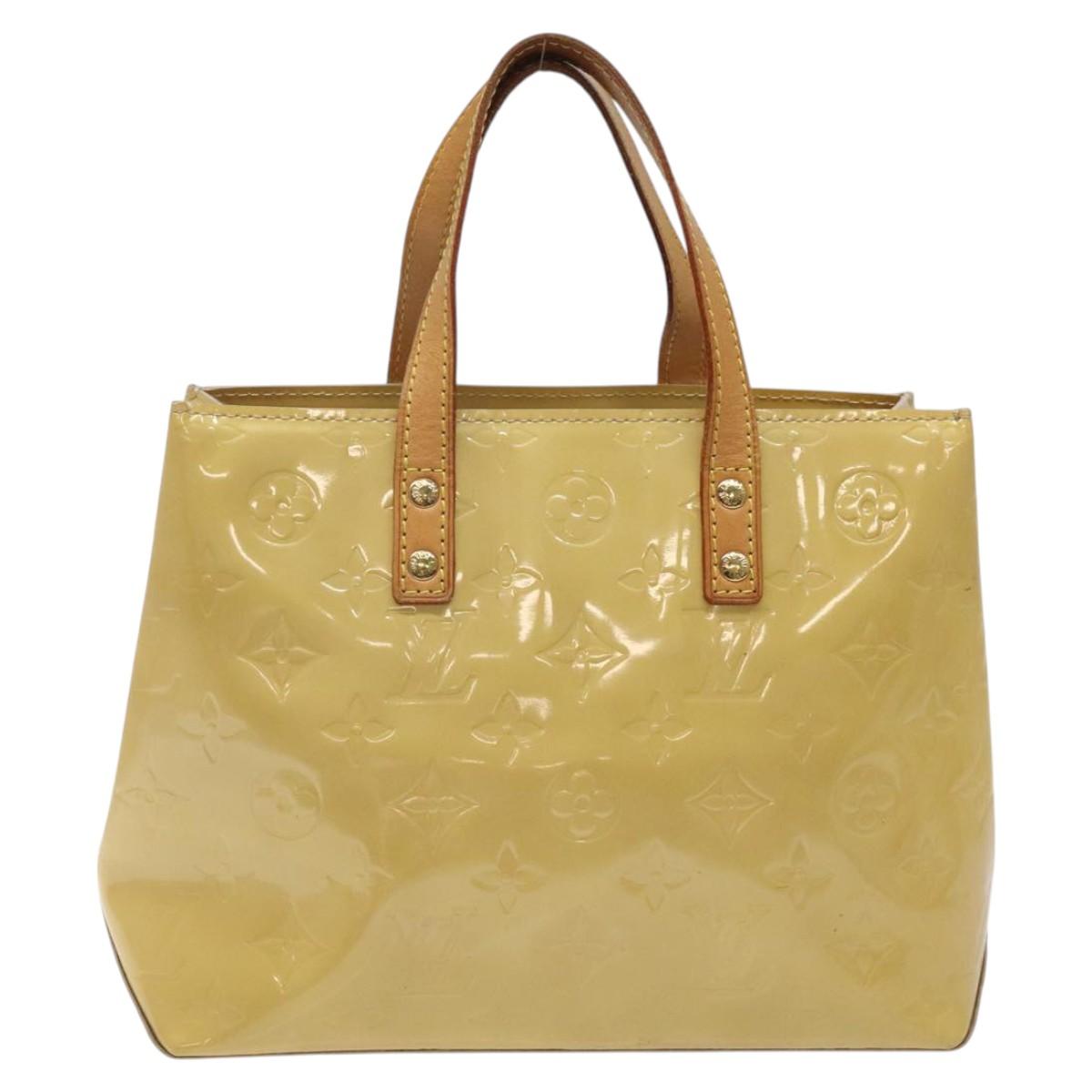 LOUIS VUITTON Monogram Vernis Reade PM Hand Bag Beige M91334 LV Auth 122936