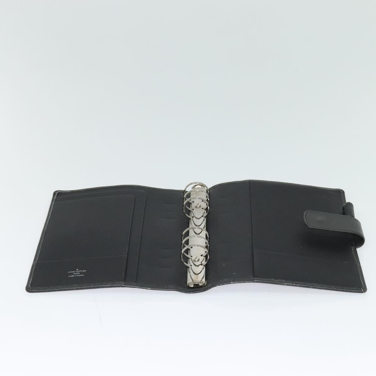 LOUIS VUITTON Taiga Agenda GM Day Planner Cover Black R20232 LV Auth 122939