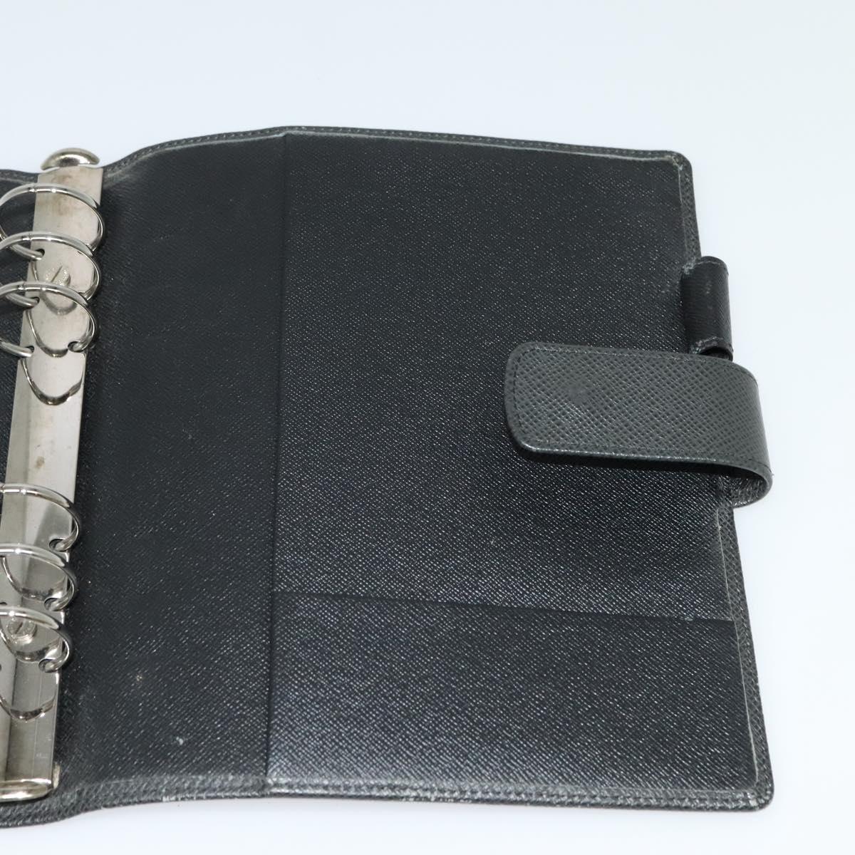 LOUIS VUITTON Taiga Agenda GM Day Planner Cover Black R20232 LV Auth 122939