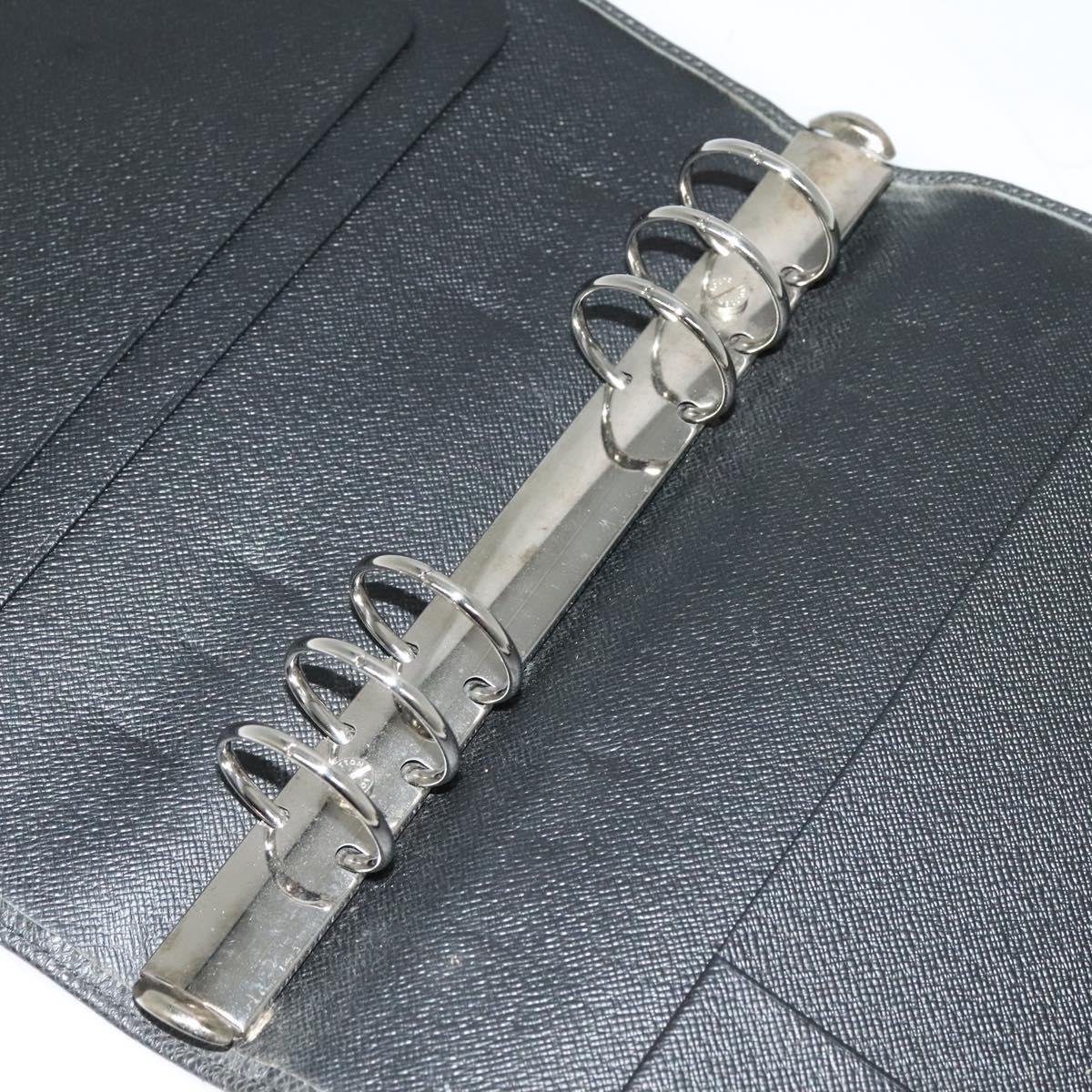 LOUIS VUITTON Taiga Agenda GM Day Planner Cover Black R20232 LV Auth 122939