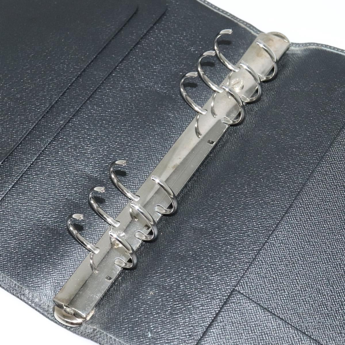 LOUIS VUITTON Taiga Agenda GM Day Planner Cover Black R20232 LV Auth 122939