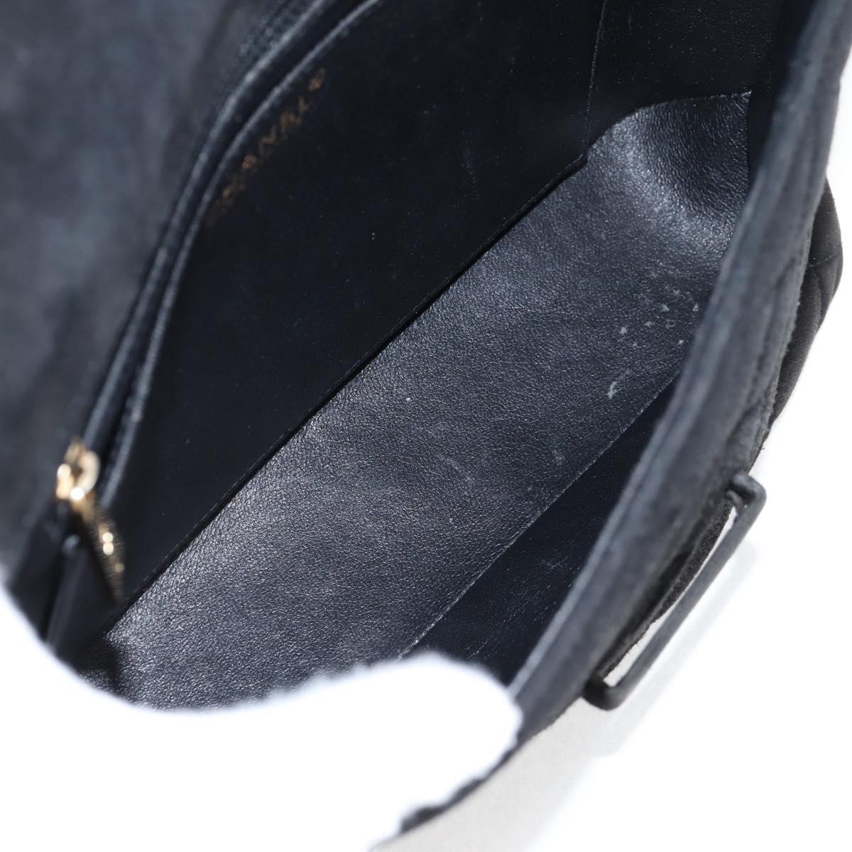 CHANEL Matelasse Shoulder Bag Suede Black Gold CC Auth 122942