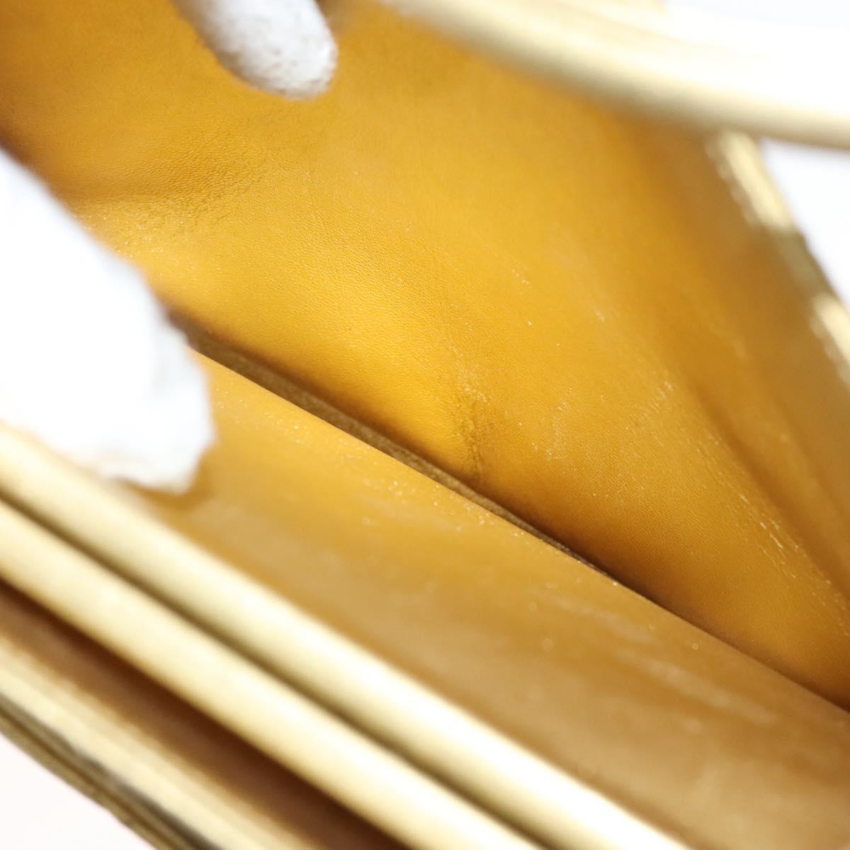 CHANEL Matelasse Hand Bag Lamb Skin Gold Tone CC Auth 122943