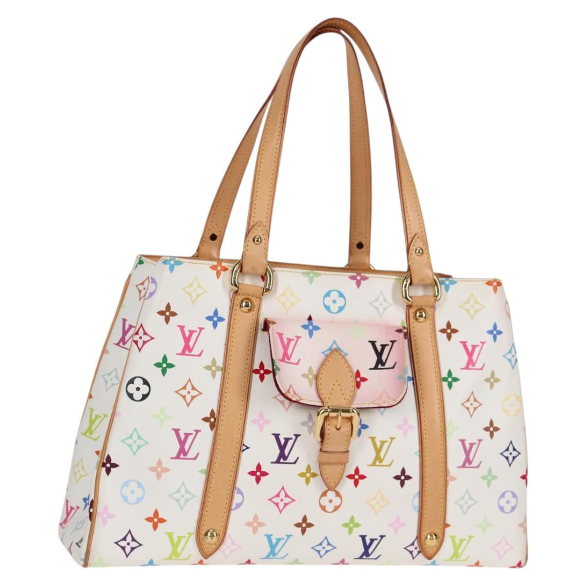LOUIS VUITTON Monogram Multicolor Aurelia MM Tote Bag White M40094 Auth 122956AM