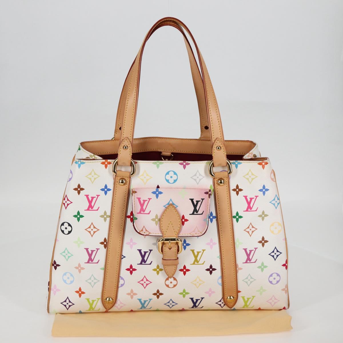LOUIS VUITTON Monogram Multicolor Aurelia MM Tote Bag White M40094 Auth 122956AM