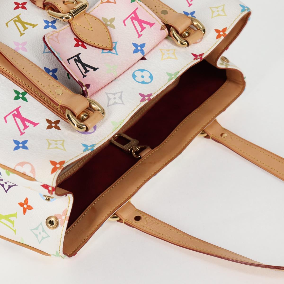 LOUIS VUITTON Monogram Multicolor Aurelia MM Tote Bag White M40094 Auth 122956AM