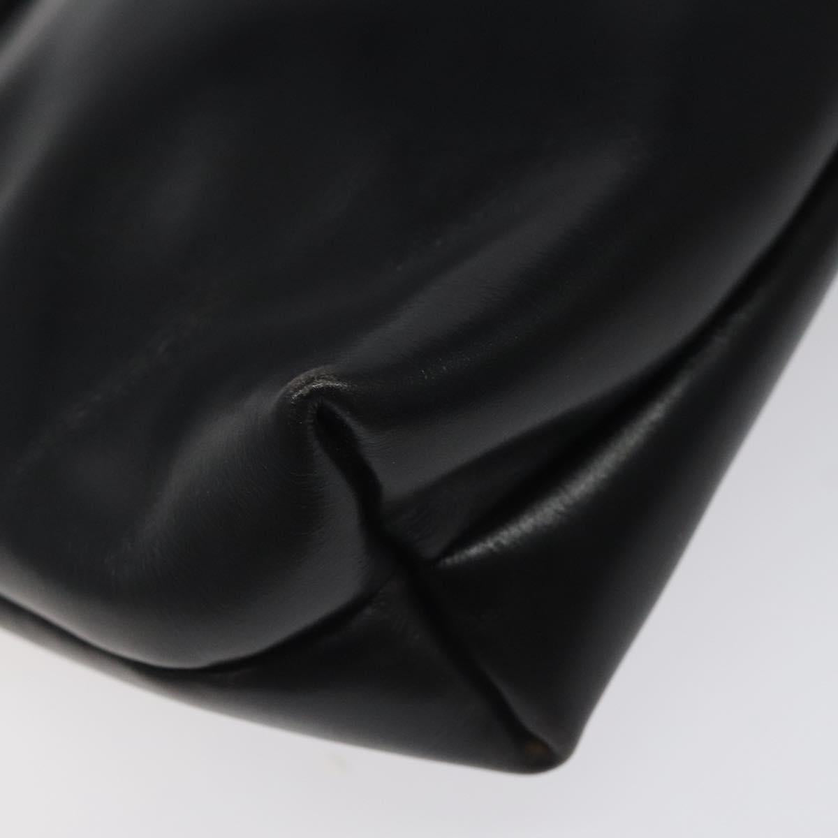 Salvatore Ferragamo Shoulder Bag Leather Black Gold Auth 122966