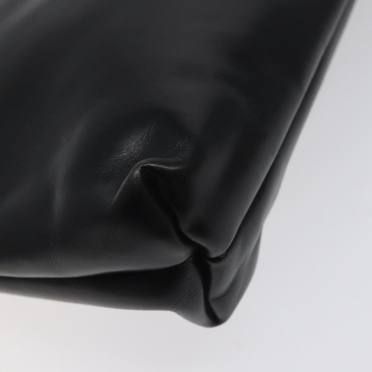 Salvatore Ferragamo Shoulder Bag Leather Black Gold Auth 122966