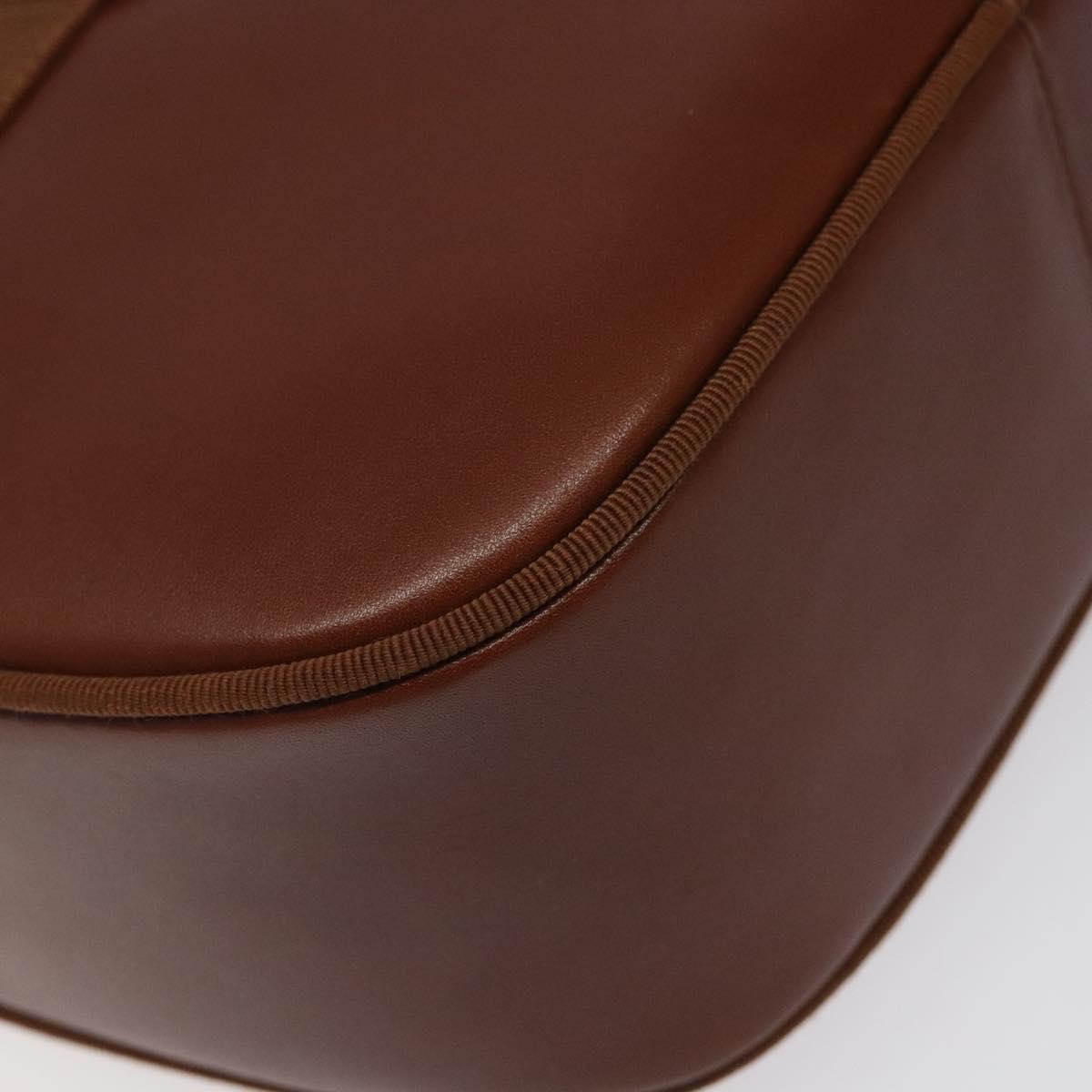 Salvatore Ferragamo Shoulder Bag Leather Brown Gold Auth 122973