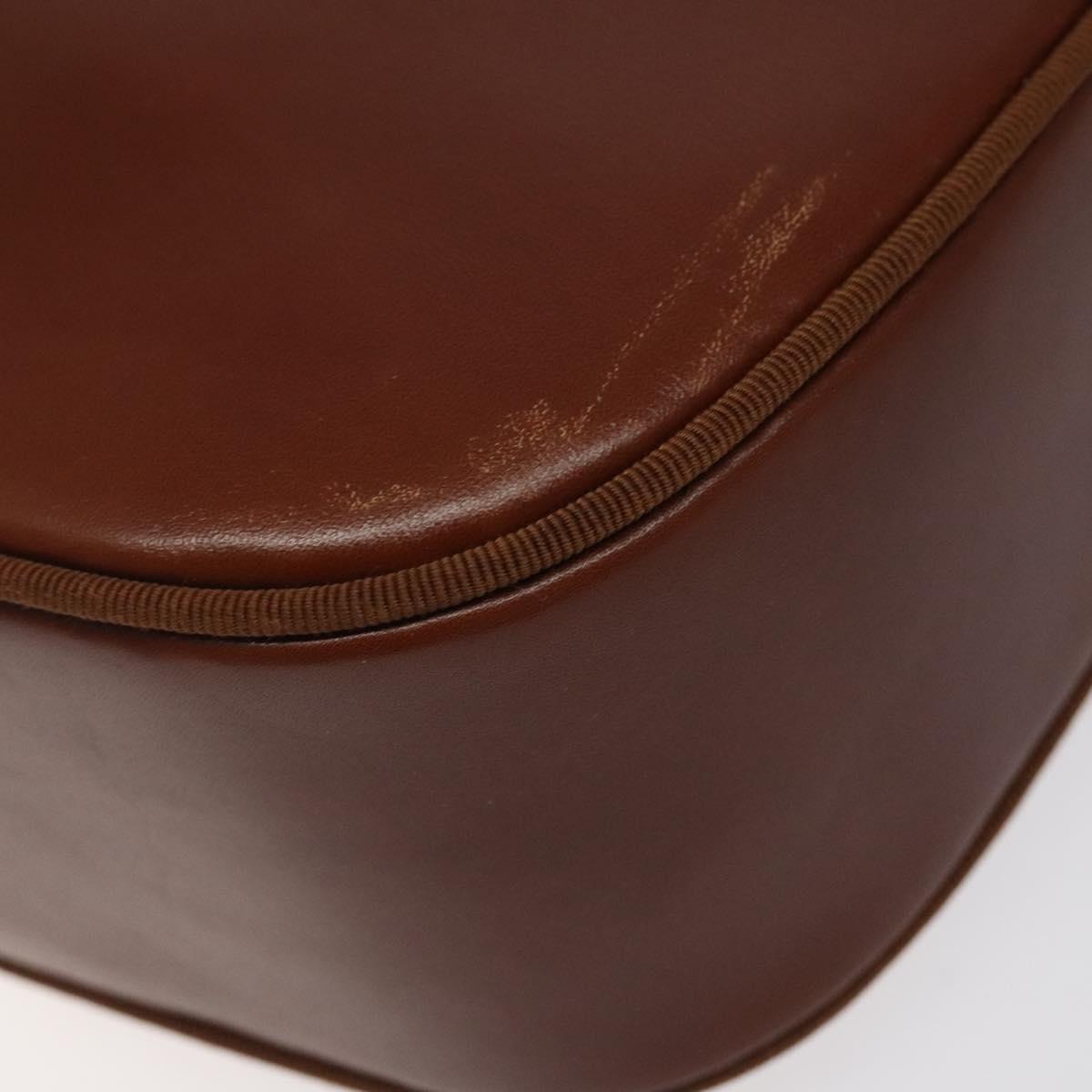 Salvatore Ferragamo Shoulder Bag Leather Brown Gold Auth 122973