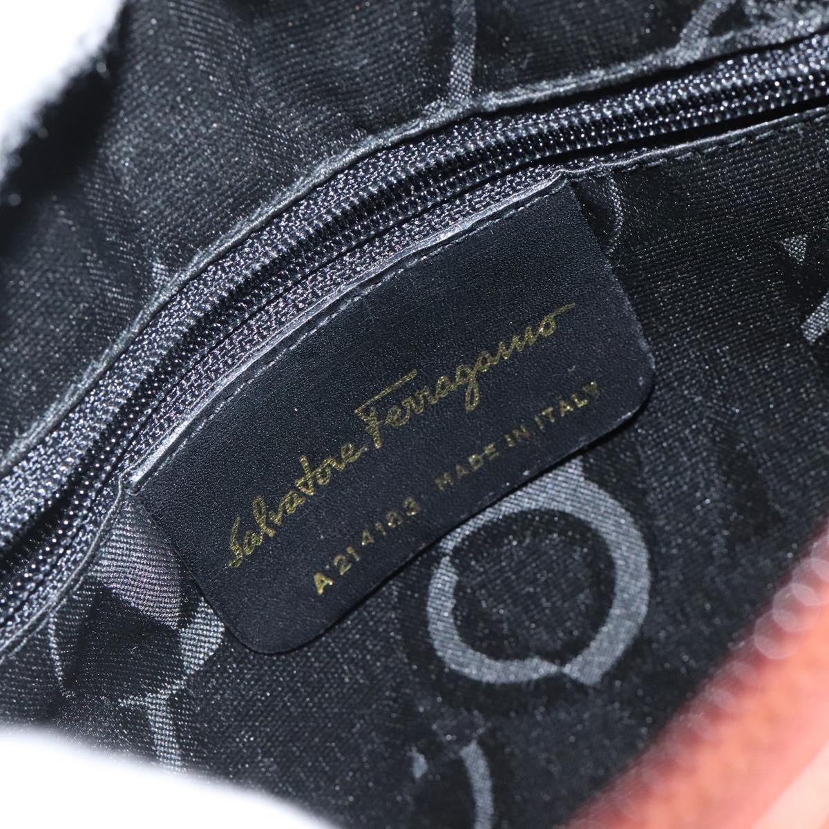 Salvatore Ferragamo Shoulder Bag Leather Brown Gold Auth 122973