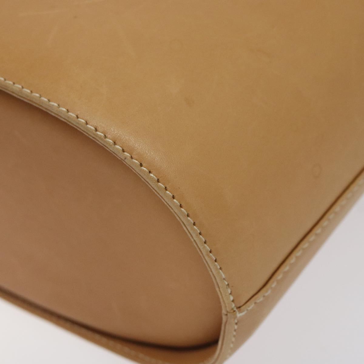 Salvatore Ferragamo Gancini Hand Bag Leather 2way Beige Silver Auth 122976