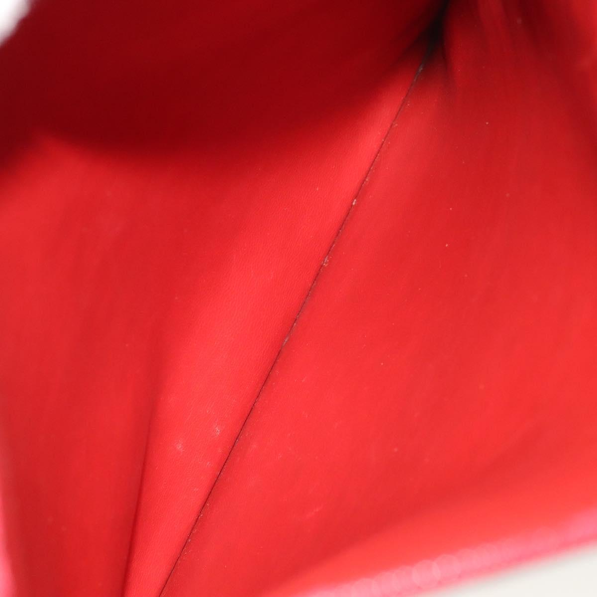 CHANEL Triple Coco Chain Shoulder Bag Caviar Skin Red CC Auth 123009