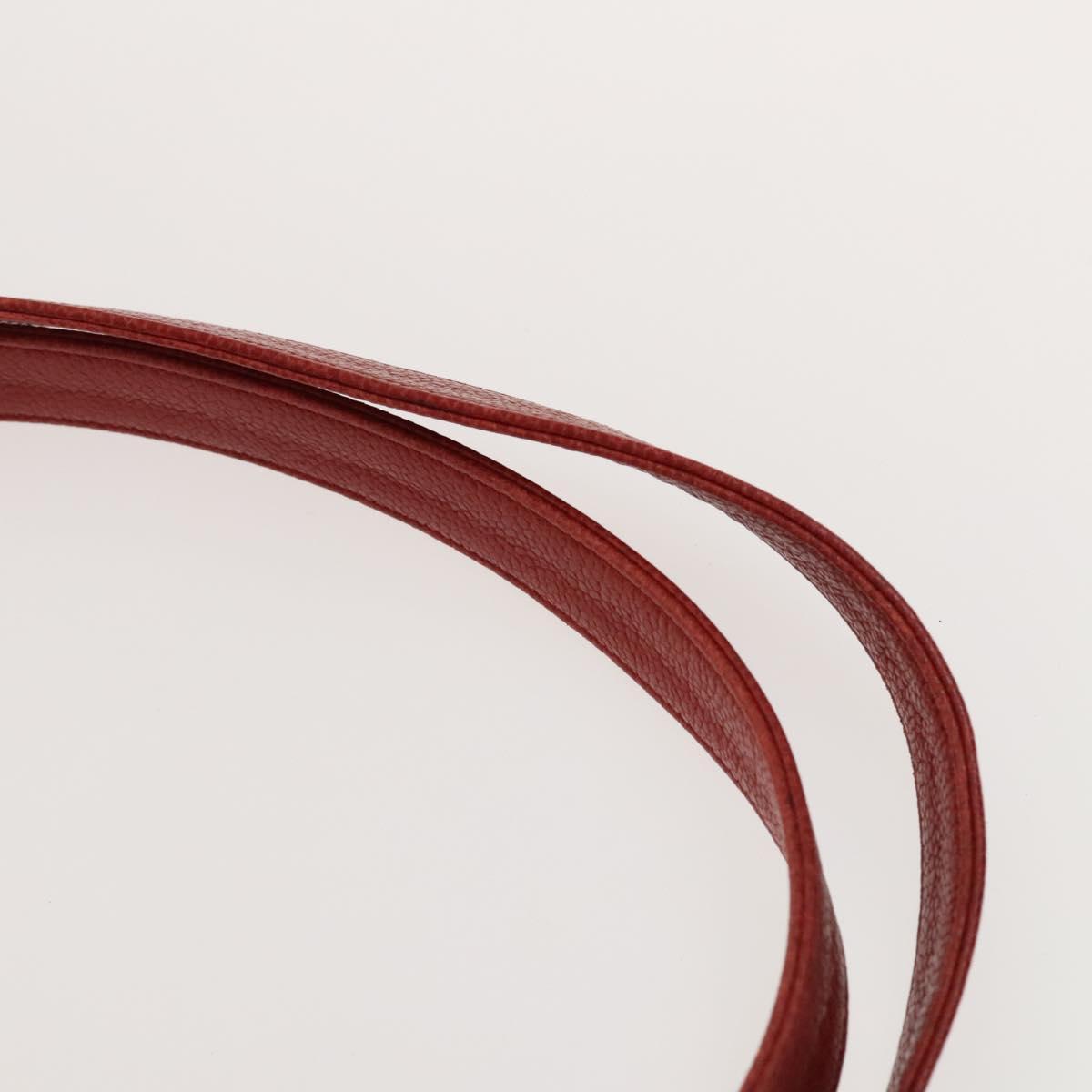 CHANEL Triple Coco Chain Shoulder Bag Caviar Skin Red CC Auth 123009