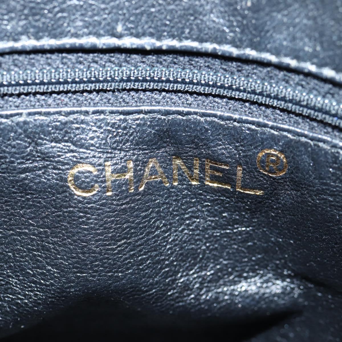 CHANEL Matelasse Chain Shoulder Bag Patent leather Black Gold CC Auth 123012