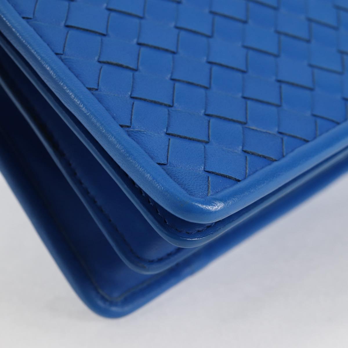 BOTTEGA VENETA INTRECCIATO Shoulder Bag Leather Blue Auth 123018AV