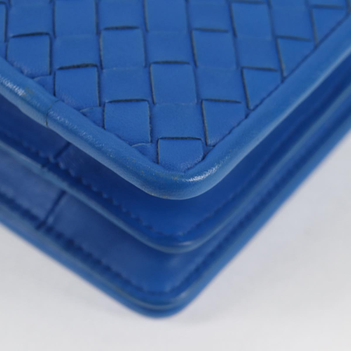 BOTTEGA VENETA INTRECCIATO Shoulder Bag Leather Blue Auth 123018AV