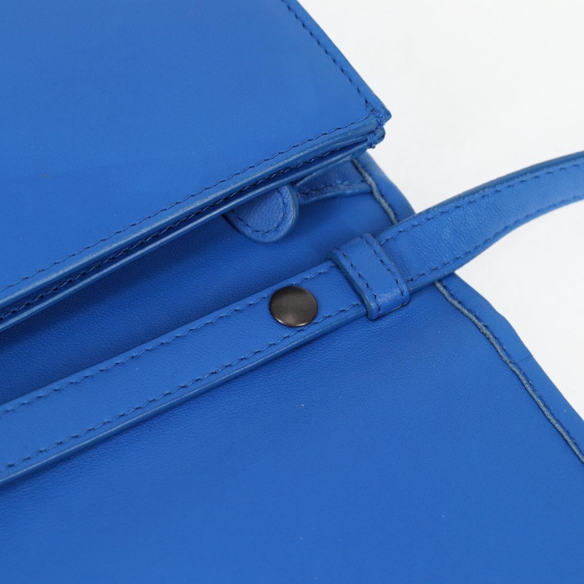 BOTTEGA VENETA INTRECCIATO Shoulder Bag Leather Blue Auth 123018AV