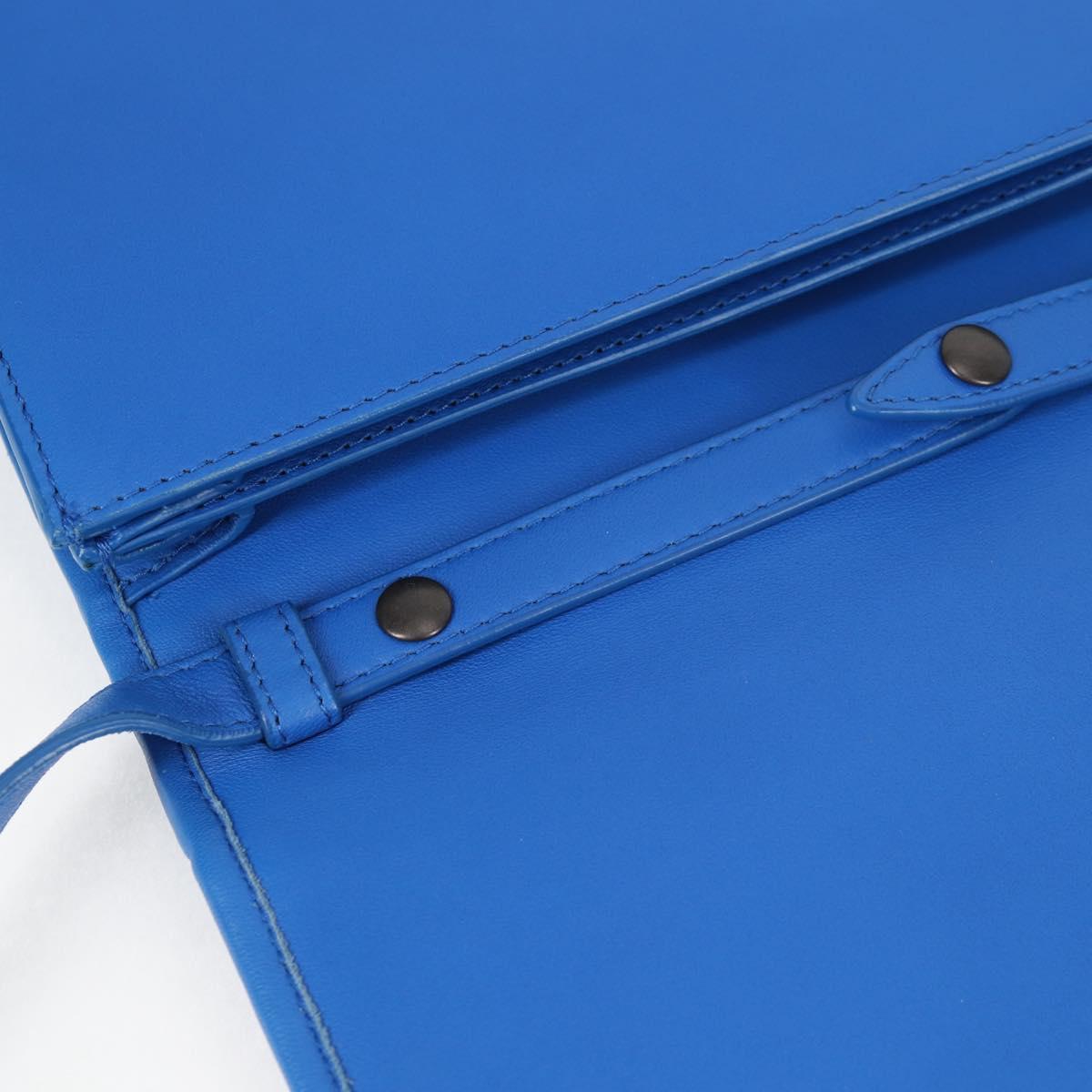 BOTTEGA VENETA INTRECCIATO Shoulder Bag Leather Blue Auth 123018AV