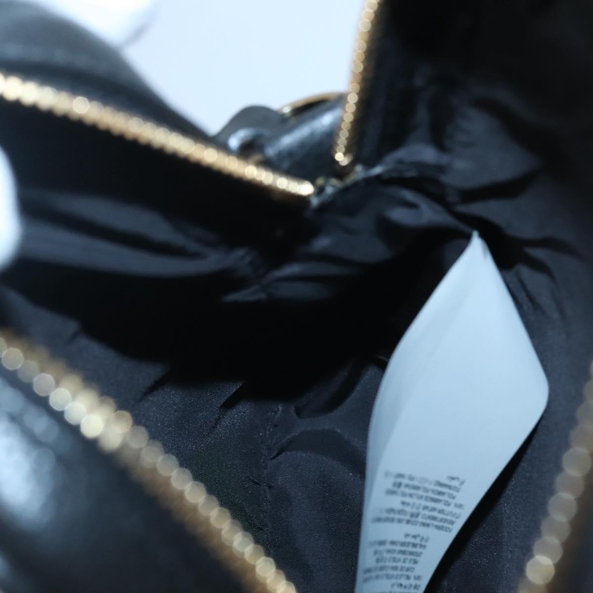 VERSACE Shoulder Bag Leather Black Gold Auth 123021