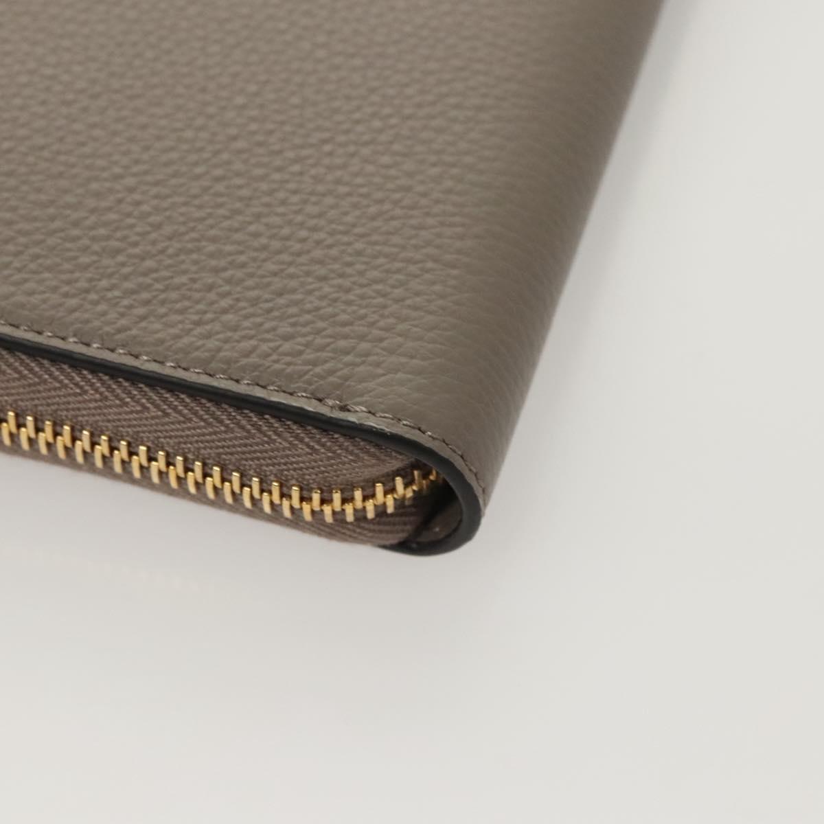 VERSACE Long Wallet Leather Gray Gold Auth 123023