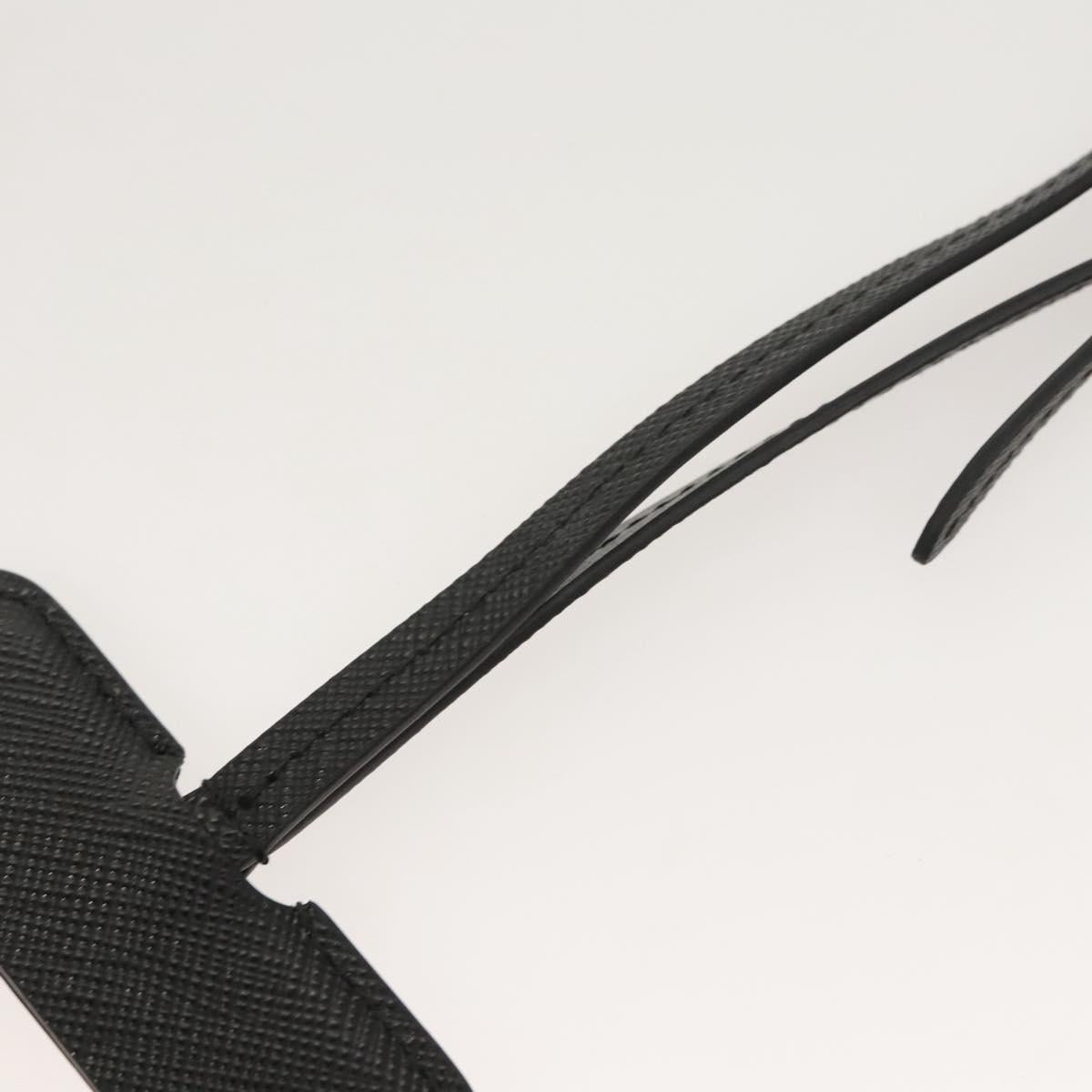 PRADA Neck Strap Safiano leather Black Auth 123025