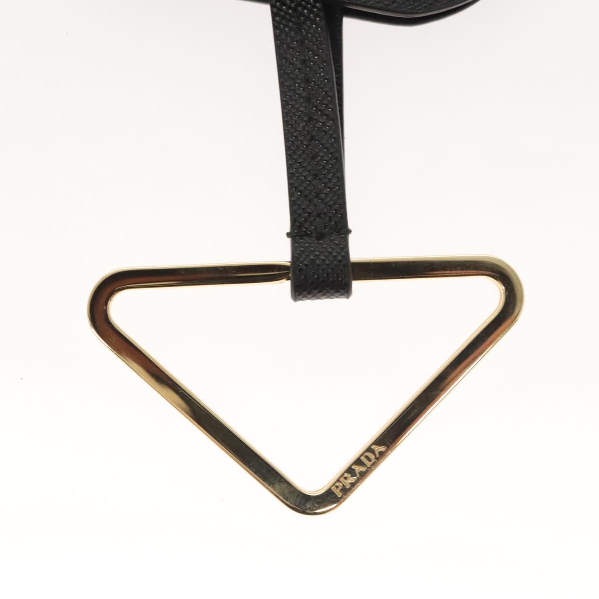 PRADA Neck Strap Safiano leather Black Auth 123025