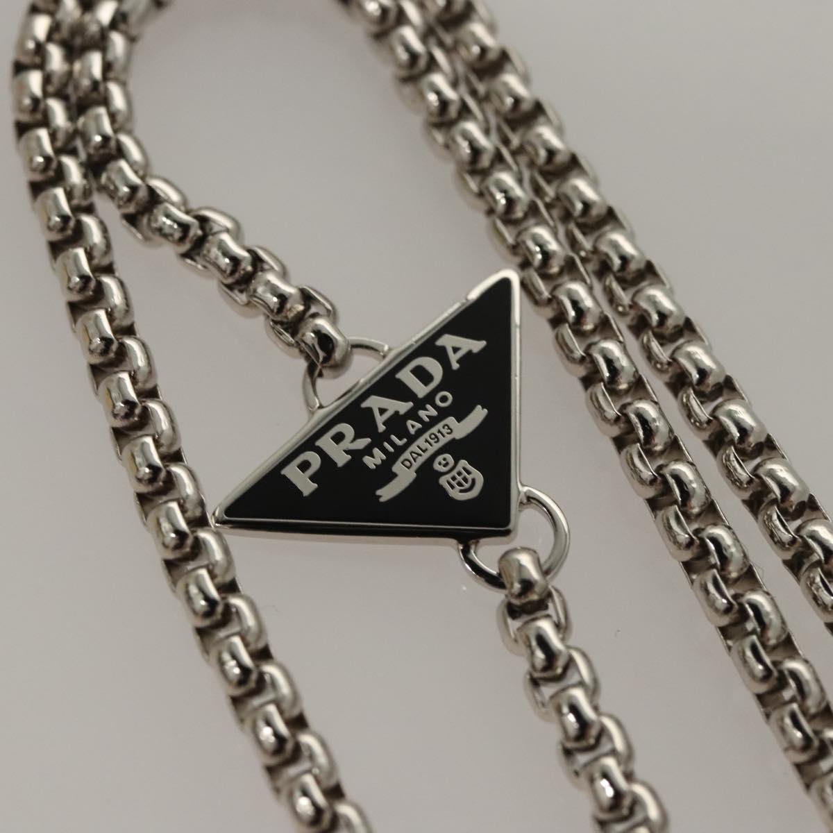 PRADA AirPods Case metal Silver Auth 123026