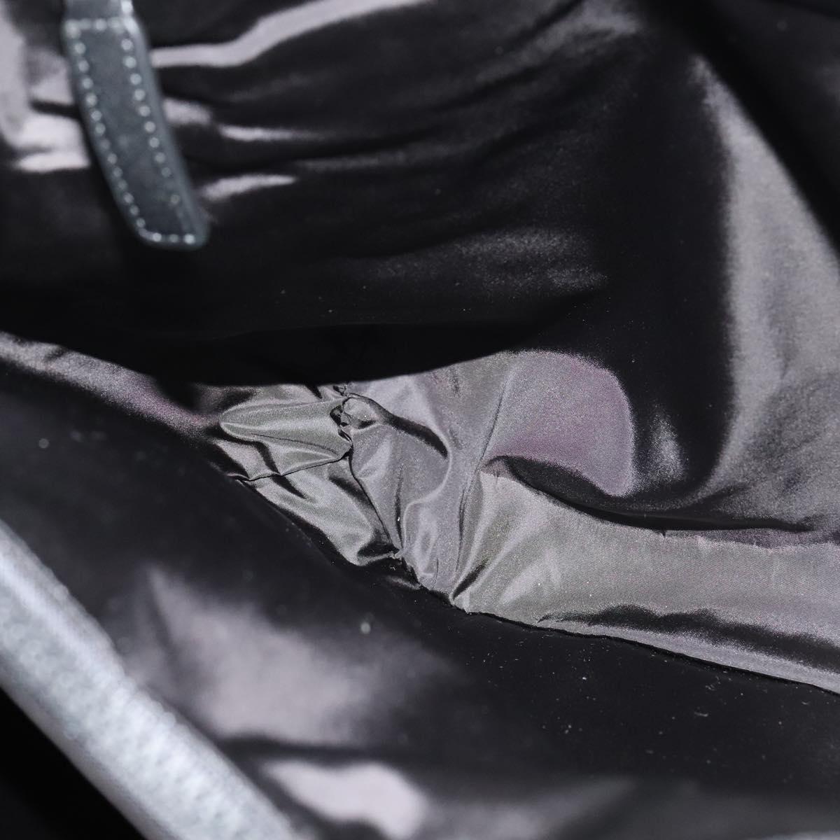 VERSACE Shoulder Bag Canvas Black Silver Auth 123032