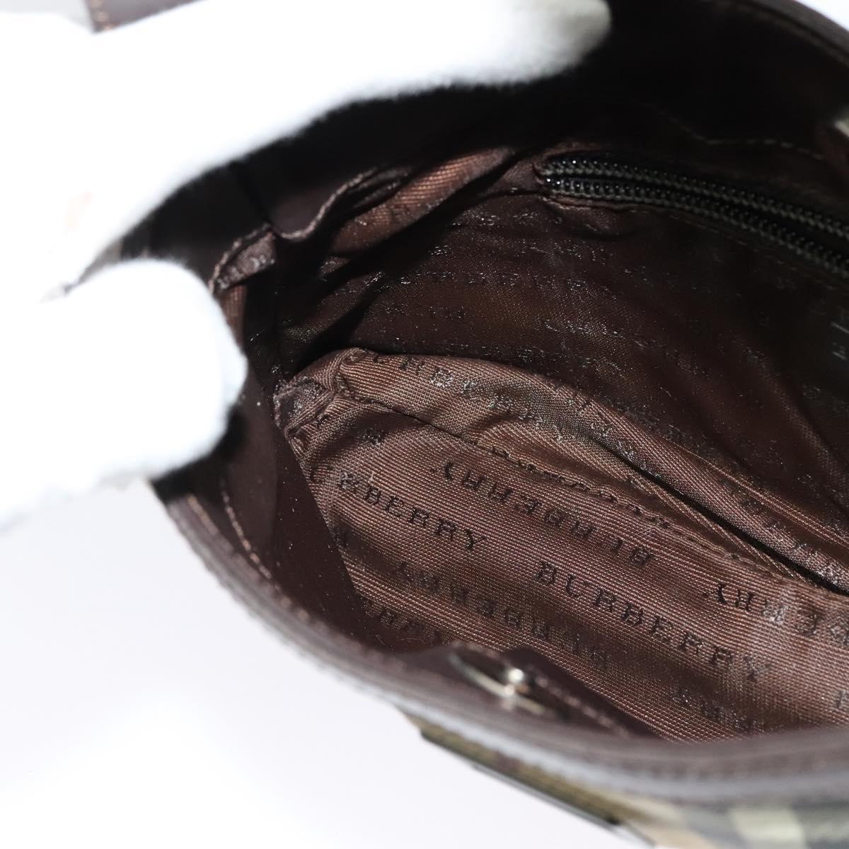 BURBERRY Nova Check Accessory Pouch PVC Beige Auth 123036