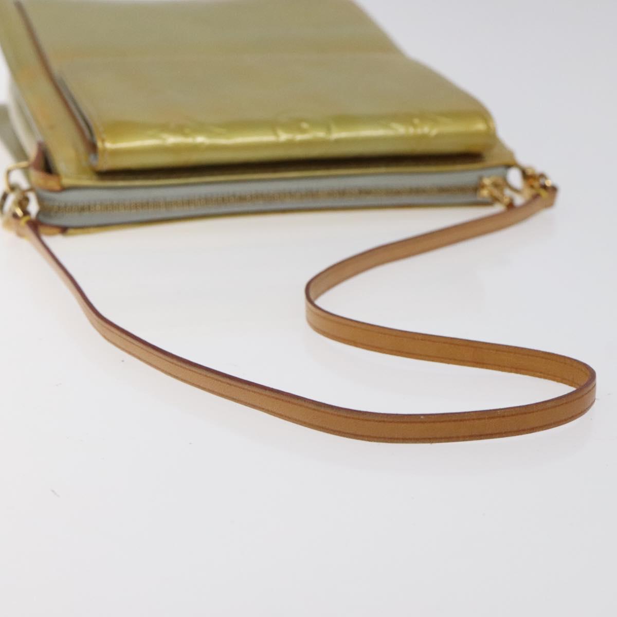 LOUIS VUITTON Monogram Vernis Motto Accessory Pouch Gris M91030 LV Auth 123039