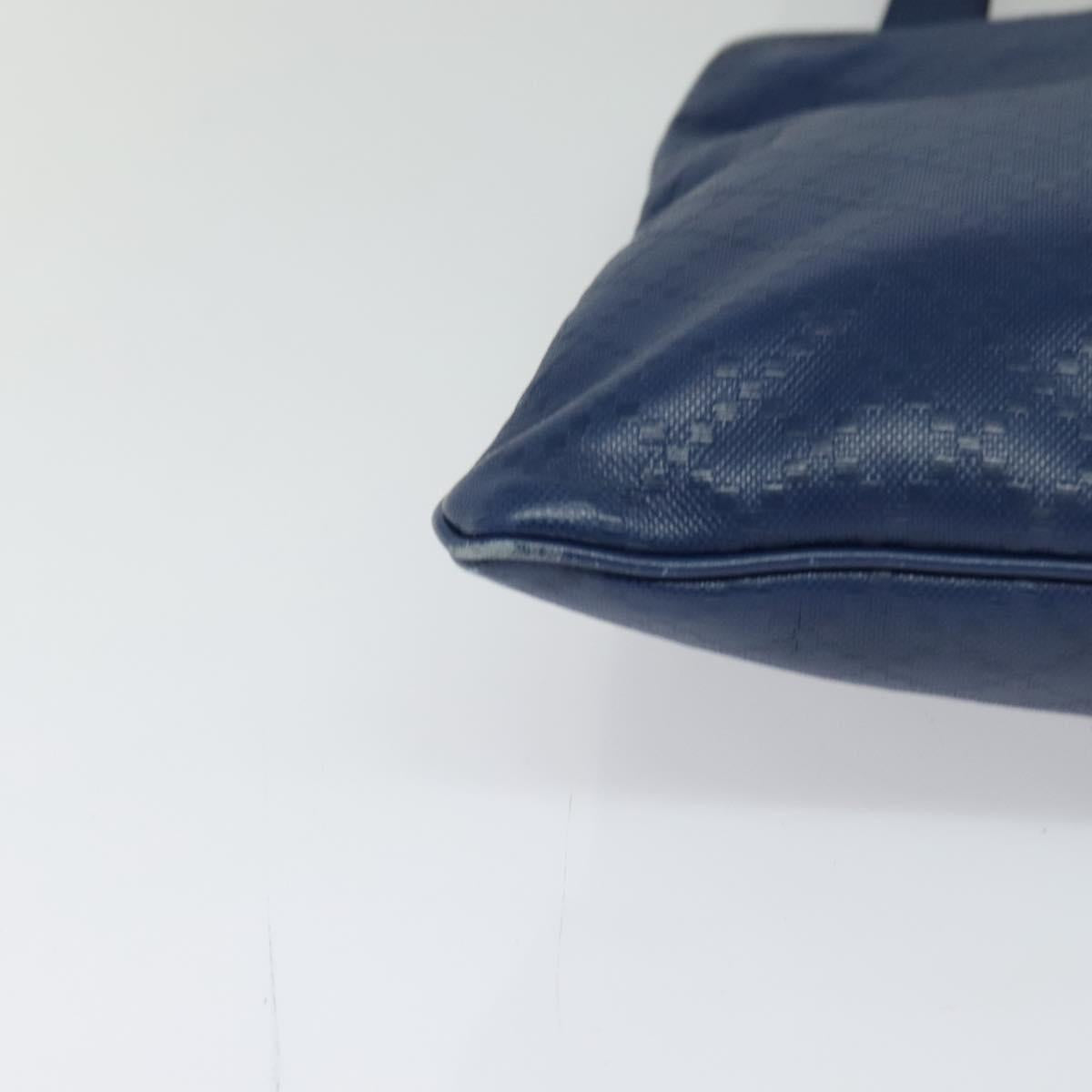 GUCCI Diamante Shoulder Bag Leather Blue Gold 201446 Auth 123045