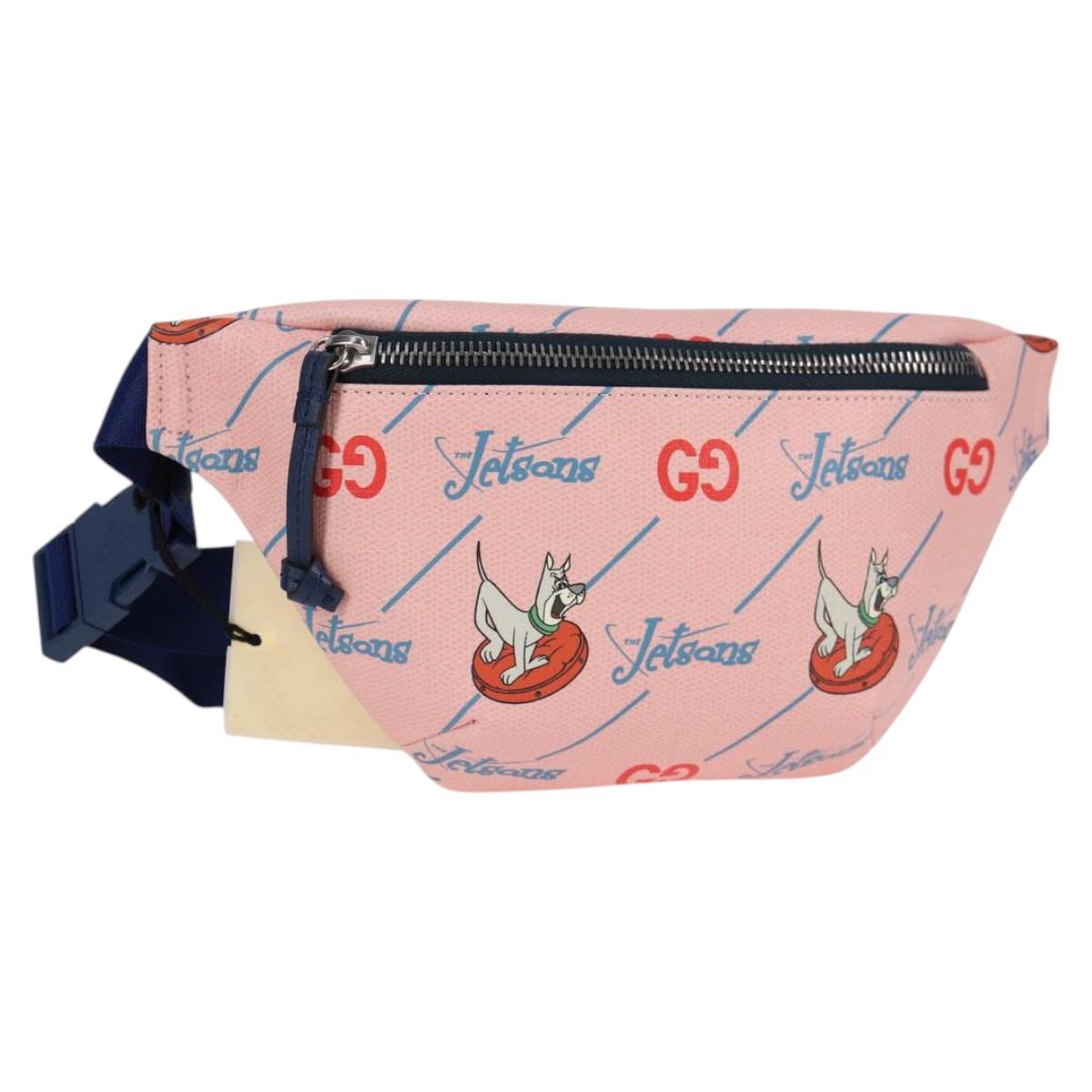 GUCCI Children GUCCIxThe Jetsons Waist bag PVC Pink Silver 502095 Auth 123063M