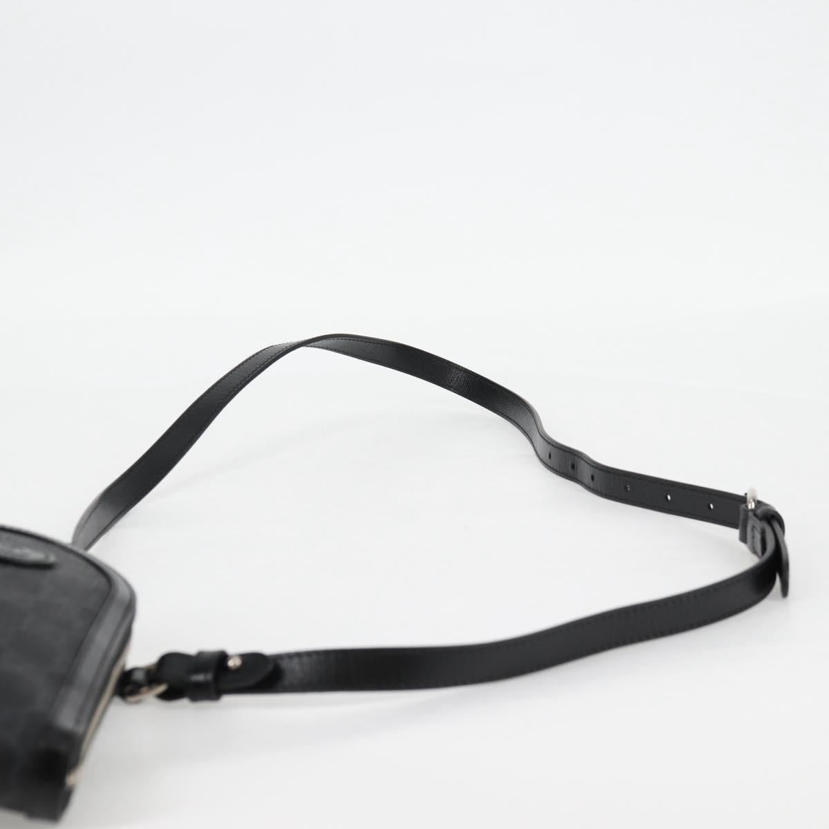 GUCCI GG Supreme Shoulder Bag PVC Black Auth 123066M