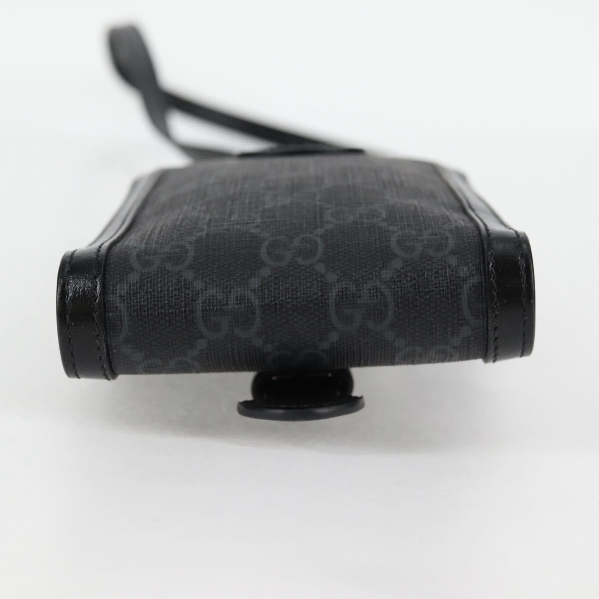 GUCCI GG Supreme Shoulder Bag PVC Black Auth 123066M