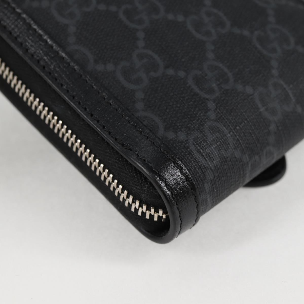 GUCCI GG Supreme Shoulder Bag PVC Black Auth 123066M