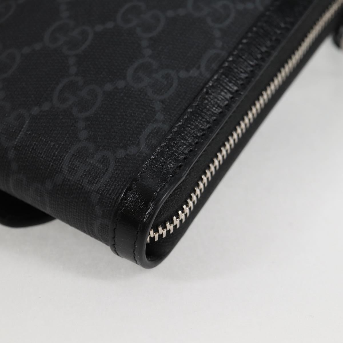 GUCCI GG Supreme Shoulder Bag PVC Black Auth 123066M