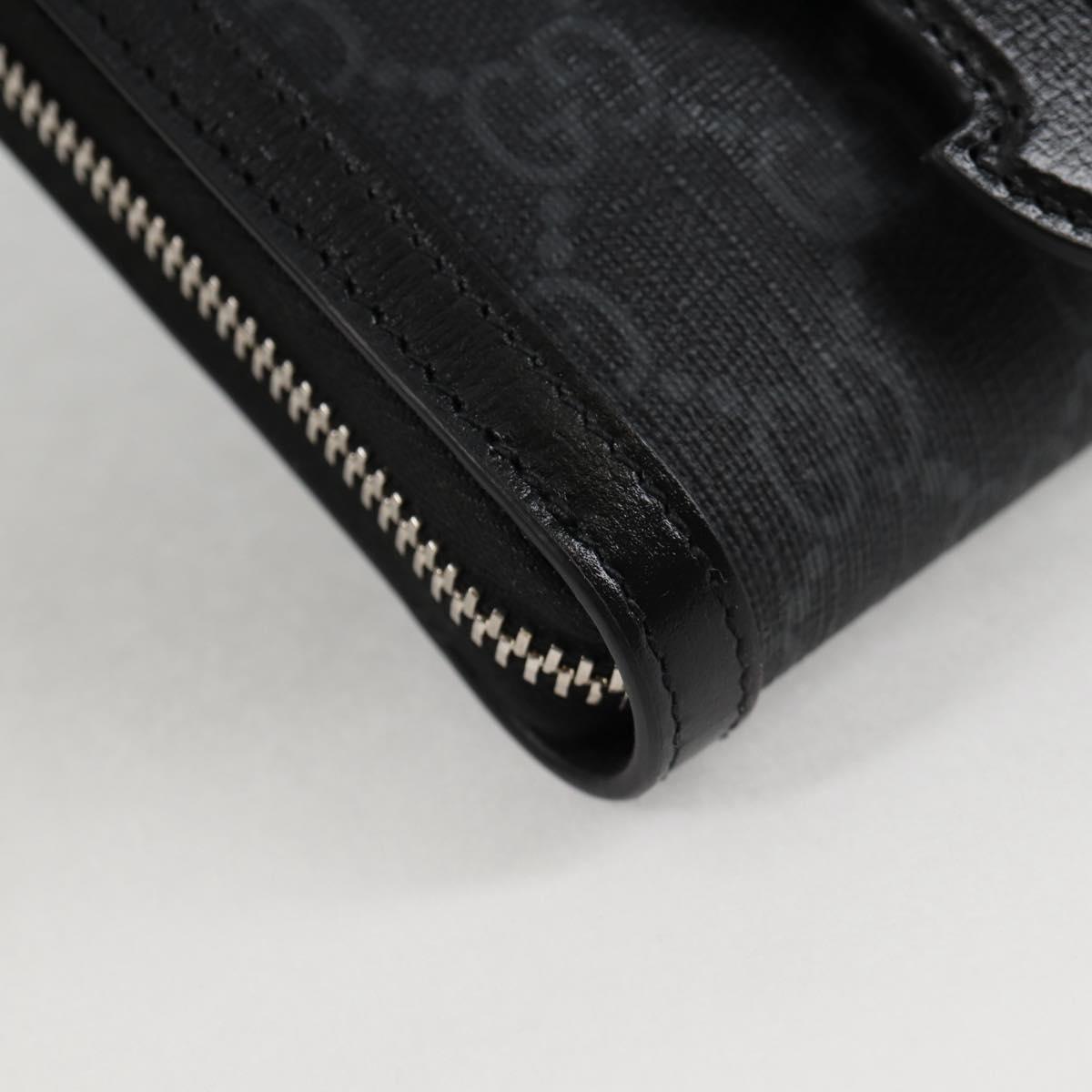 GUCCI GG Supreme Shoulder Bag PVC Black Auth 123066M