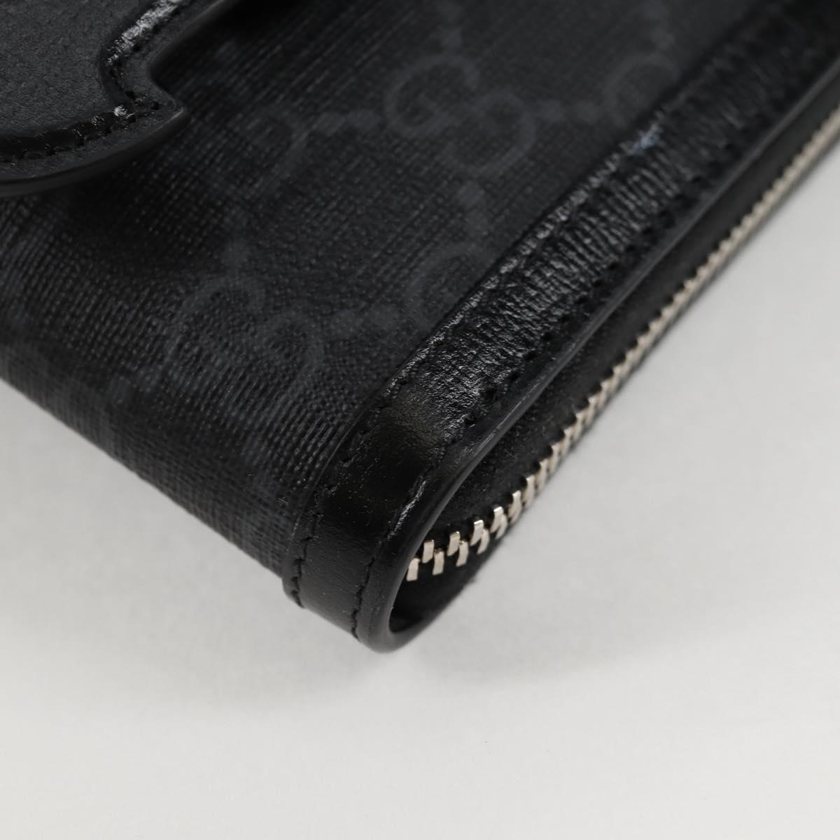 GUCCI GG Supreme Shoulder Bag PVC Black Auth 123066M
