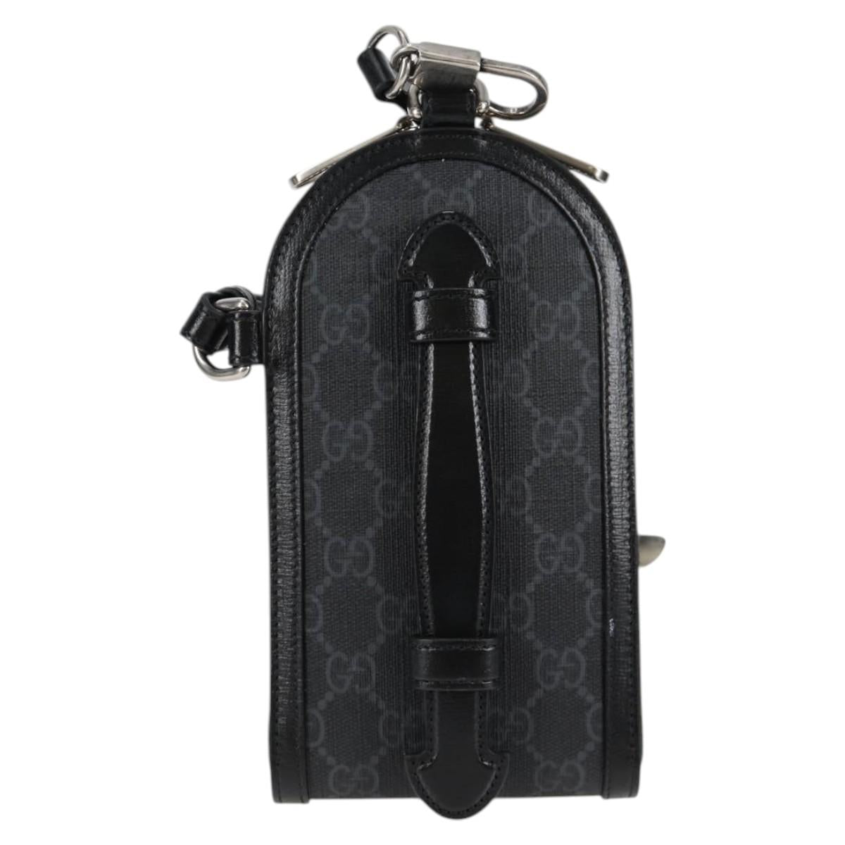 GUCCI GG Supreme Shoulder Bag PVC Black Auth 123066M